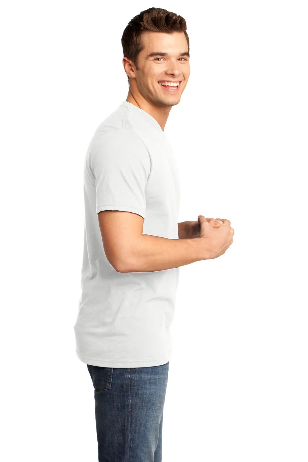 District Mens Very Important Short Sleeve V-Neck T-Shirt - White  Buy new Clothing District