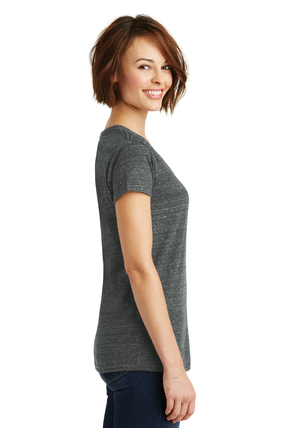 District Womens Cosmic Short Sleeve V-Neck T-Shirt - Black/Grey - Closeout  Buy new Clothing District
