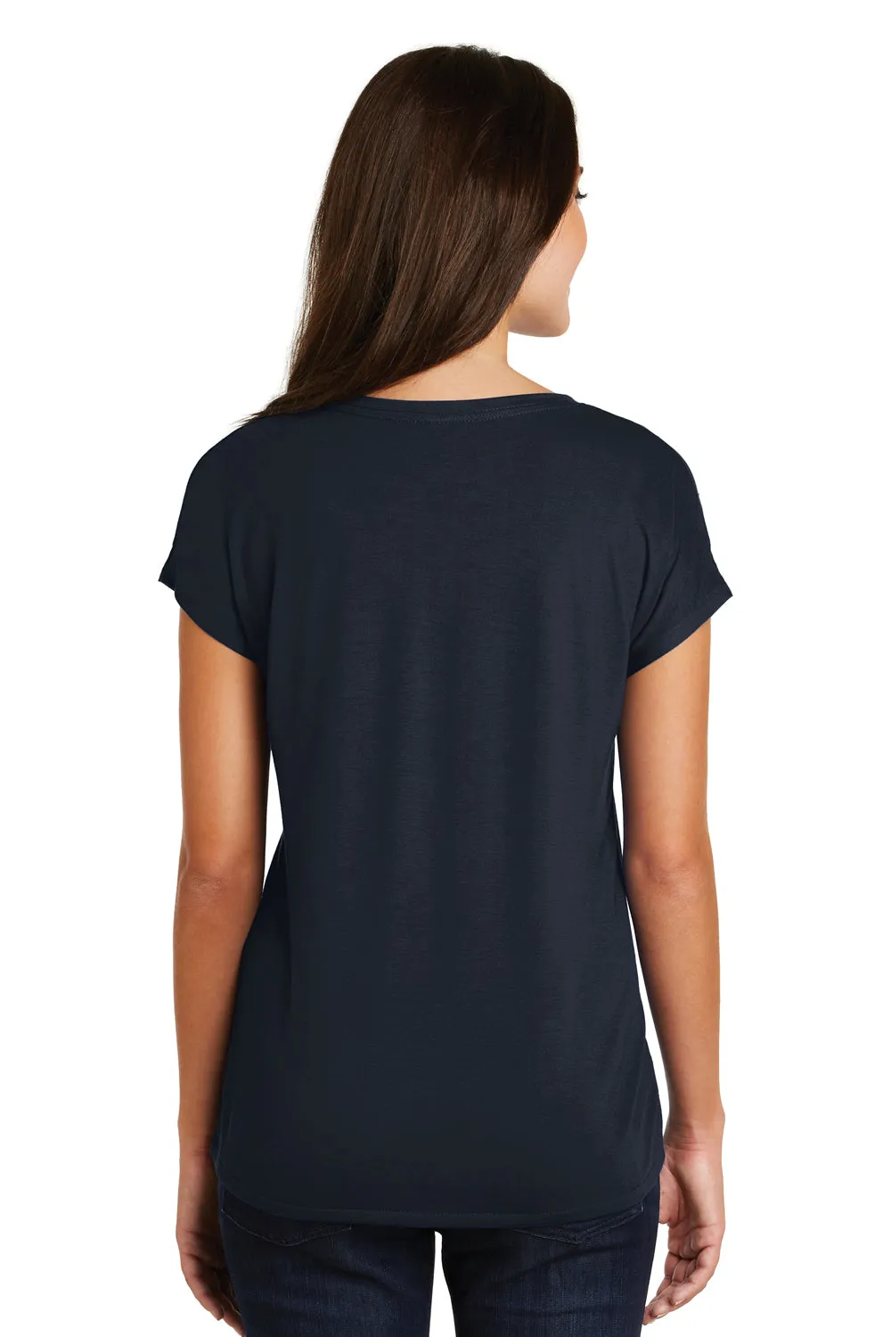 District Womens Drapey Dolman Short Sleeve Scoop Neck T-Shirt - New Navy Blue - Closeout  Buy new Clothing District