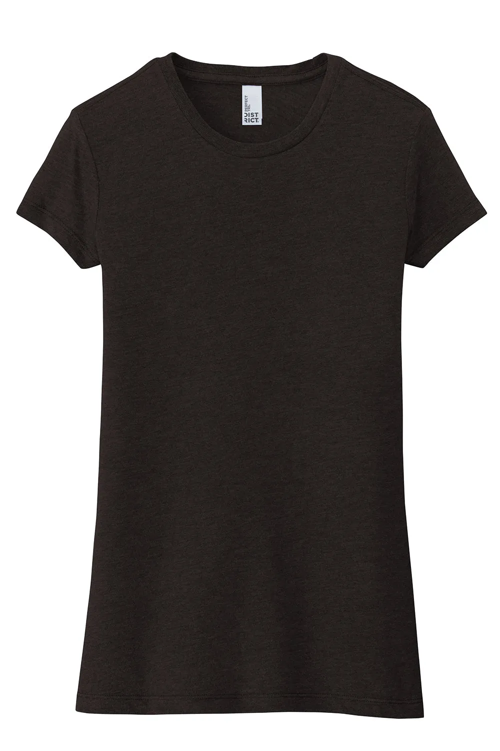 District Womens Fitted Perfect Tri Short Sleeve Crewneck T-Shirt - Black Frost  Buy new Clothing District