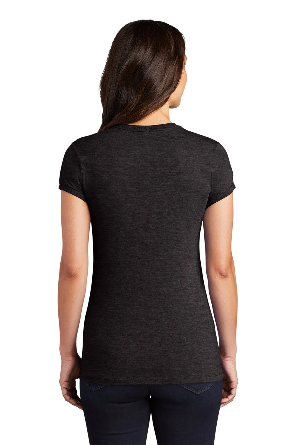 District Womens Fitted Perfect Tri Short Sleeve Crewneck T-Shirt - Black Frost  Buy new Clothing District
