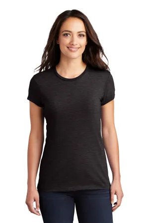 District Womens Fitted Perfect Tri Short Sleeve Crewneck T-Shirt - Black Frost  Buy new Clothing District