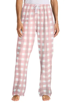 District Womens Flannel Plaid Lounge Pants - Light Pink/White Buffalo Check  Buy new Clothing District