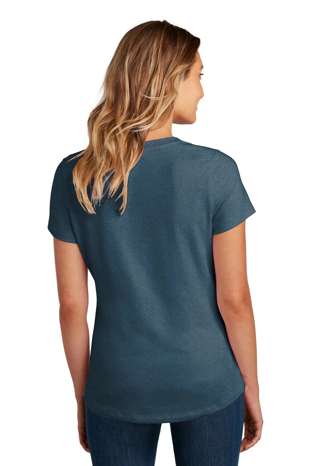 District Womens Flex Short Sleeve Scoop Neck T-Shirt - Heather Neptune Blue  Buy new Clothing District