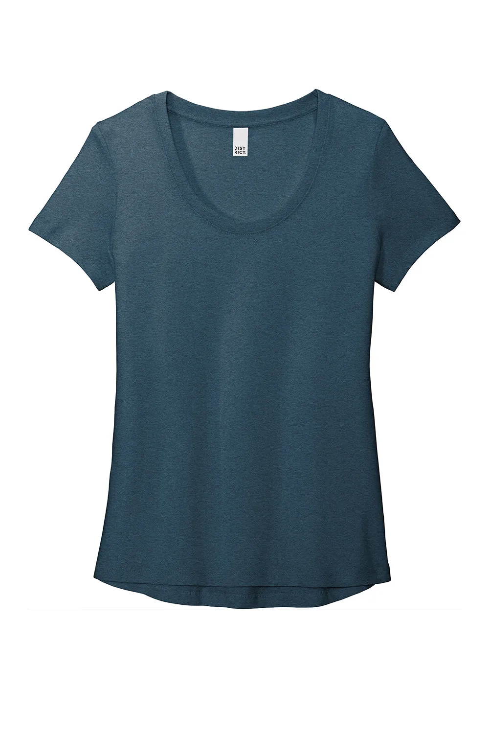District Womens Flex Short Sleeve Scoop Neck T-Shirt - Heather Neptune Blue  Buy new Clothing District