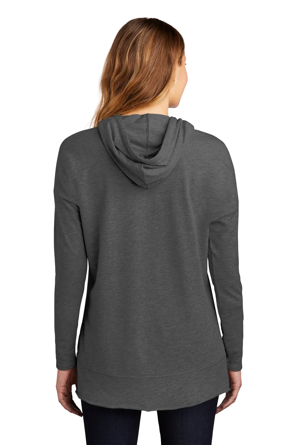 District Womens French Terry Hooded T-Shirt Hoodie - Washed Coal Grey  Buy new Clothing District