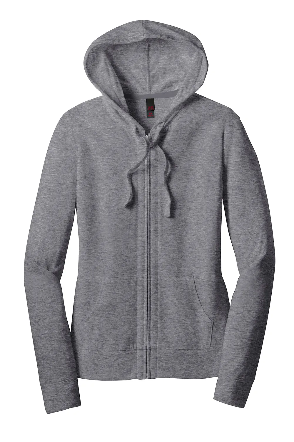 District Womens Full Zip Hooded Sweatshirt Hoodie w/ Pockets - Heather Dark Grey  Buy new Clothing District