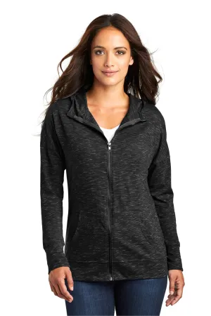 District Womens Medal Full Zip Hooded Sweatshirt Hoodie w/ Pockets - Black  Buy new Clothing District