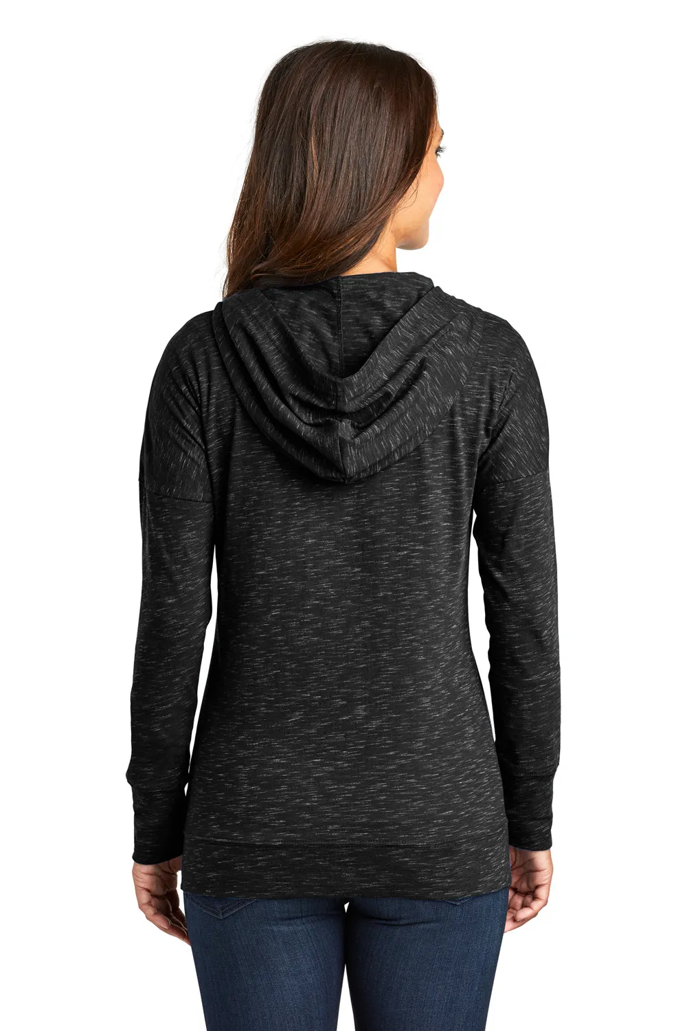District Womens Medal Full Zip Hooded Sweatshirt Hoodie w/ Pockets - Black  Buy new Clothing District