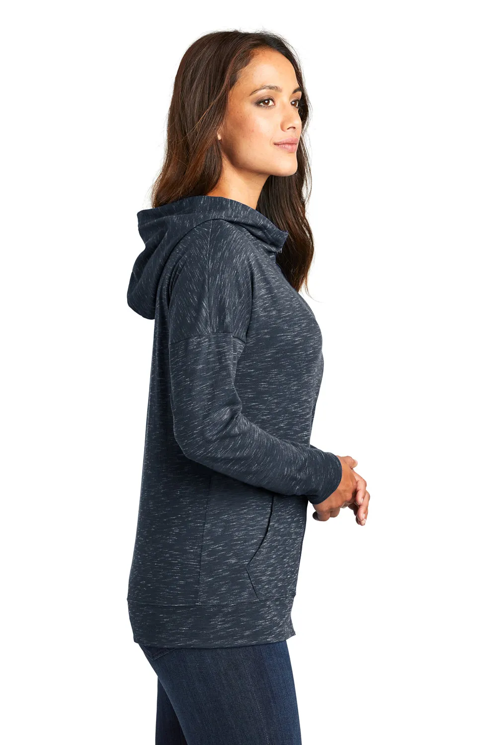 District Womens Medal Full Zip Hooded Sweatshirt Hoodie w/ Pockets - New Navy Blue  Buy new Clothing District