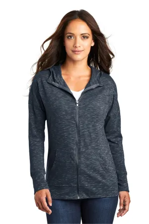 District Womens Medal Full Zip Hooded Sweatshirt Hoodie w/ Pockets - New Navy Blue  Buy new Clothing District