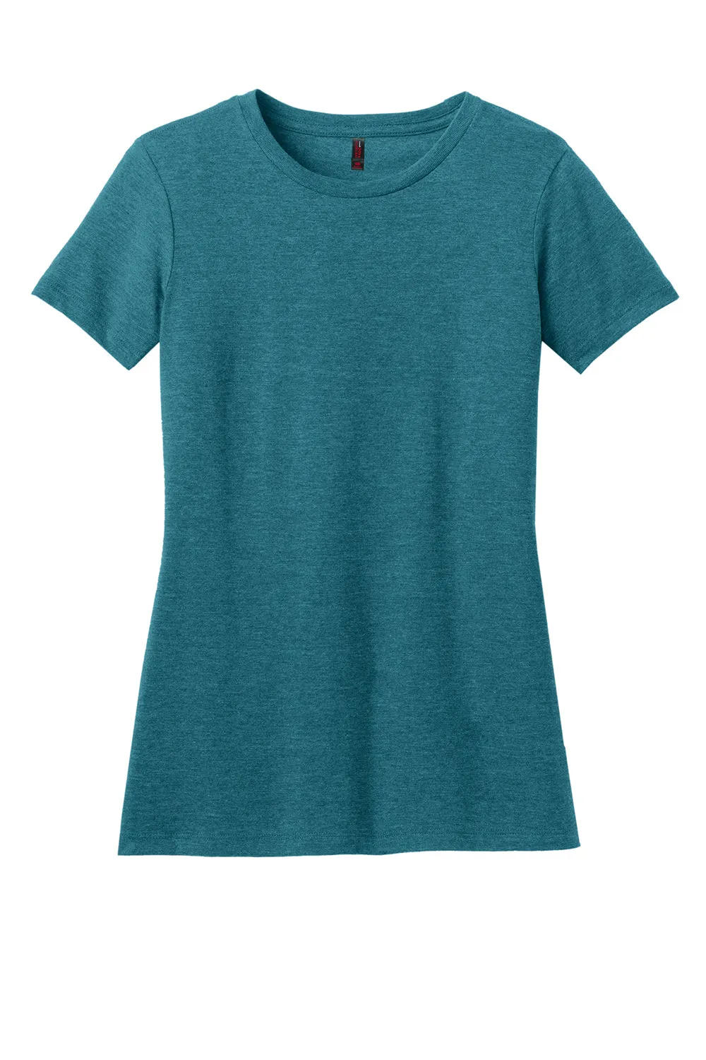 District Womens Perfect Blend Short Sleeve Crewneck T-Shirt - Heather Teal Green  Buy new Clothing District