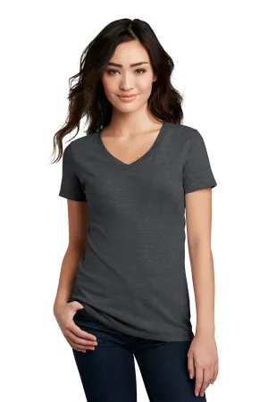 District Womens Perfect Blend Short Sleeve V-Neck T-Shirt - Heather Charcoal Grey  Buy new Clothing District