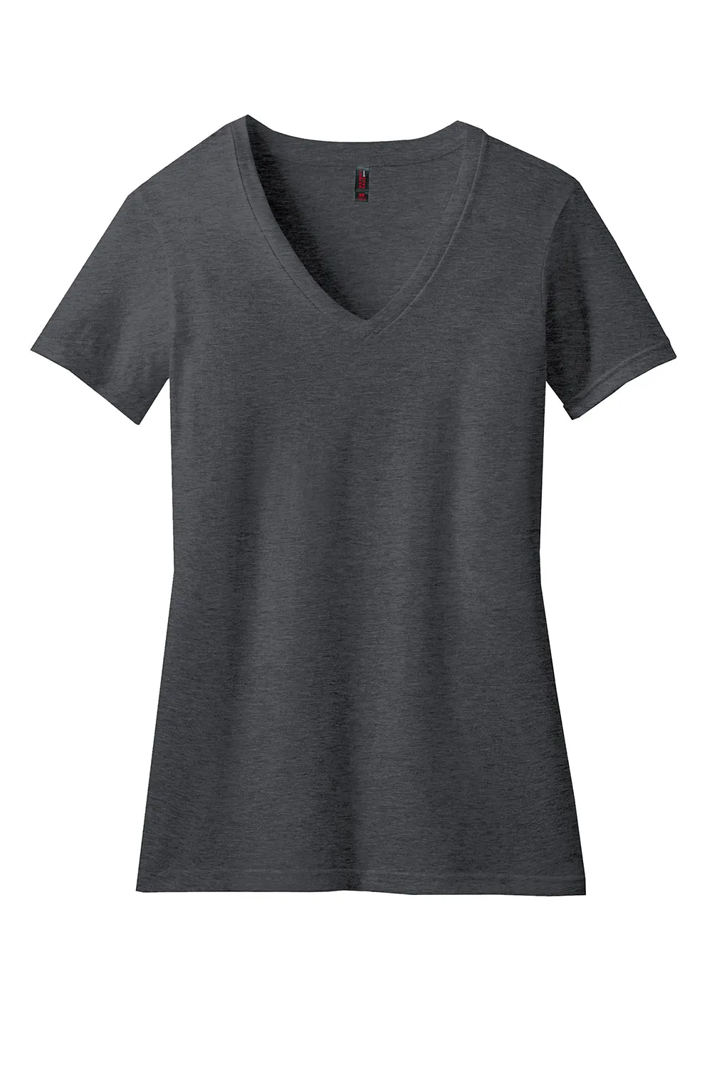 District Womens Perfect Blend Short Sleeve V-Neck T-Shirt - Heather Charcoal Grey  Buy new Clothing District