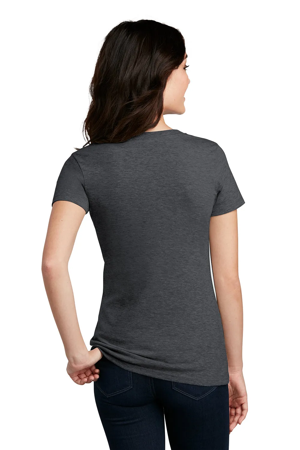 District Womens Perfect Blend Short Sleeve V-Neck T-Shirt - Heather Charcoal Grey  Buy new Clothing District