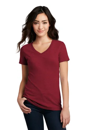 District Womens Perfect Blend Short Sleeve V-Neck T-Shirt - Red Fleck  Buy new Clothing District