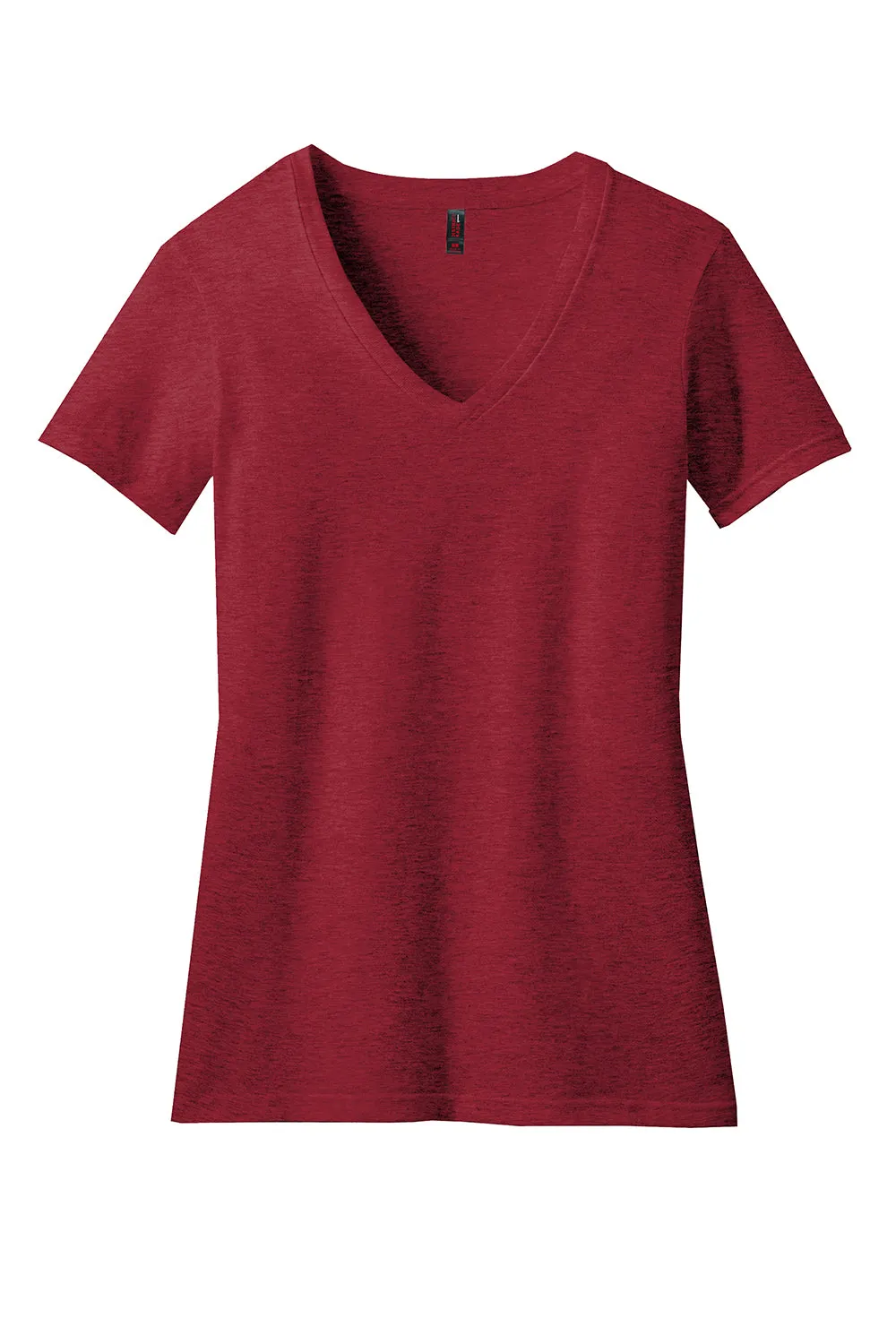 District Womens Perfect Blend Short Sleeve V-Neck T-Shirt - Red Fleck  Buy new Clothing District