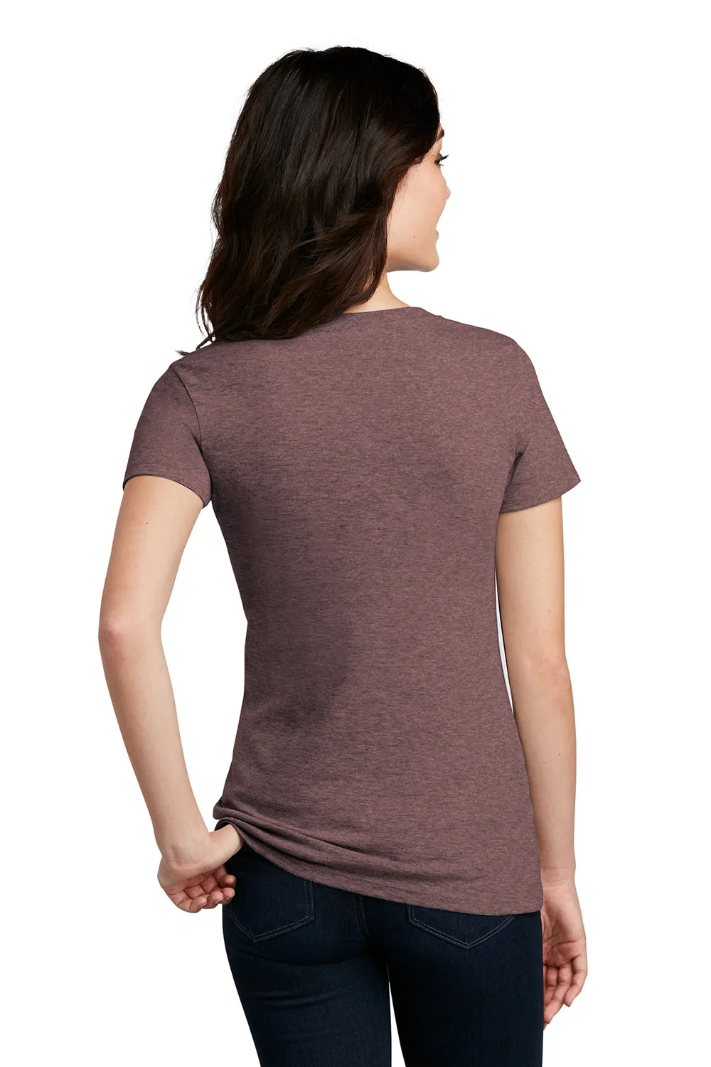 District Womens Perfect Blend Short Sleeve V-Neck T-Shirt - Rose Fleck  Buy new Clothing District