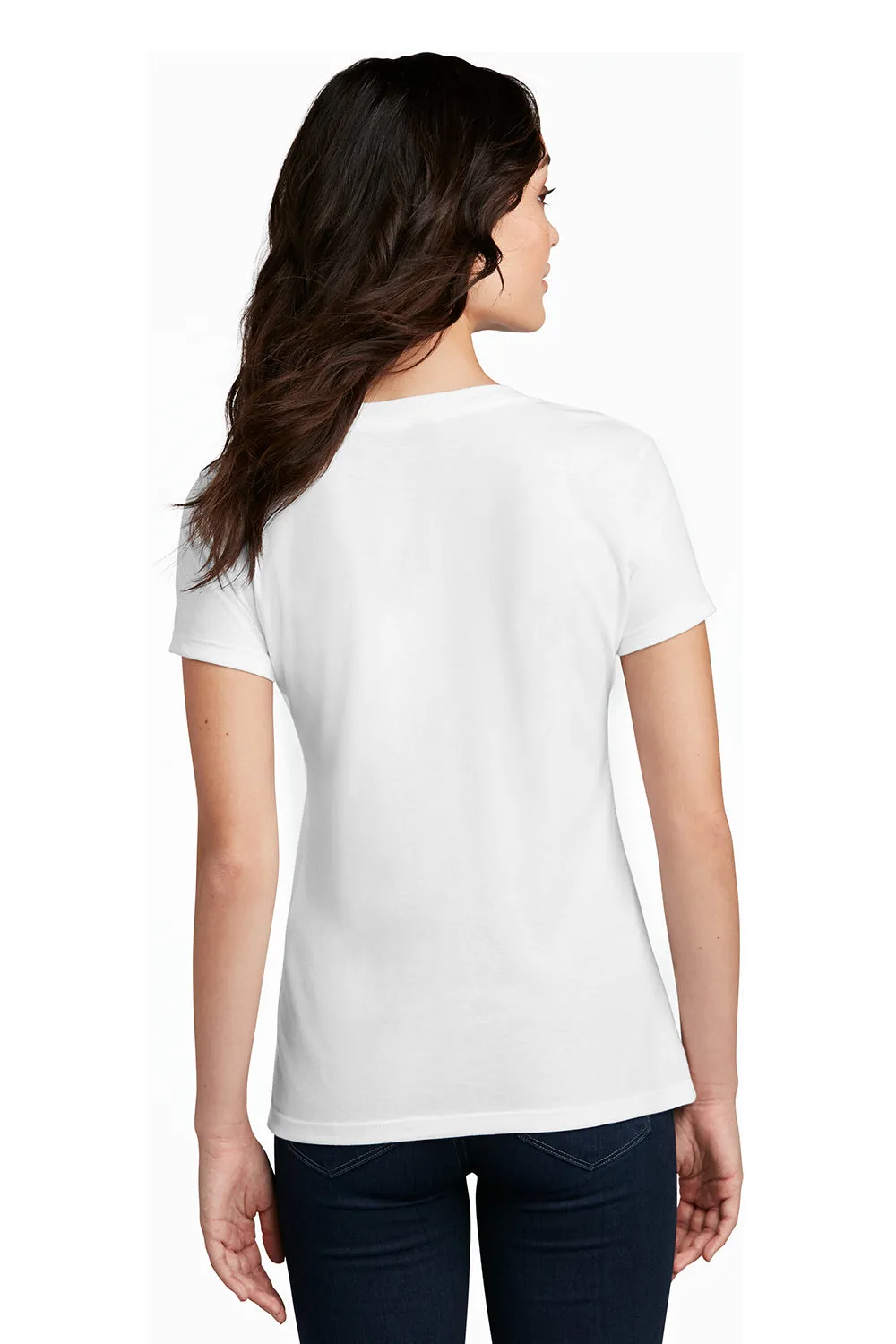 District Womens Perfect Blend Short Sleeve V-Neck T-Shirt - White  Buy new Clothing District