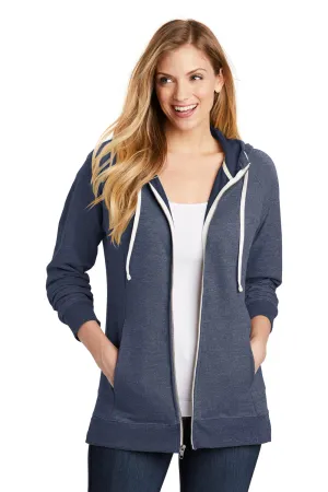 District Womens Perfect French Terry Full Zip Hooded Sweatshirt Hoodie w/ Pockets - New Navy Blue - Closeout  Buy new Clothing District
