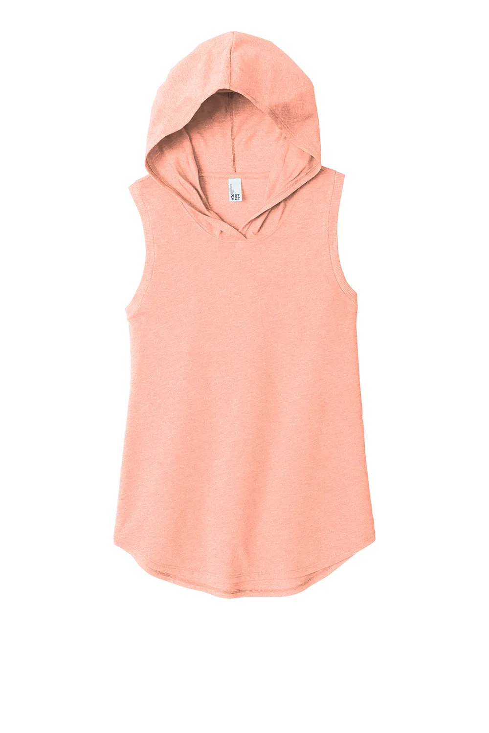 District Womens Perfect Sleeveless Hooded T-Shirt Hoodie - Heather Dusty Peach - Closeout  Buy new Clothing District