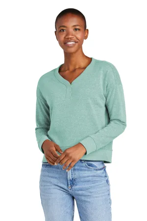District Womens Perfect Tri Fleece V-Neck Sweatshirt - Heather Eucalyptus Blue  Buy new Clothing District