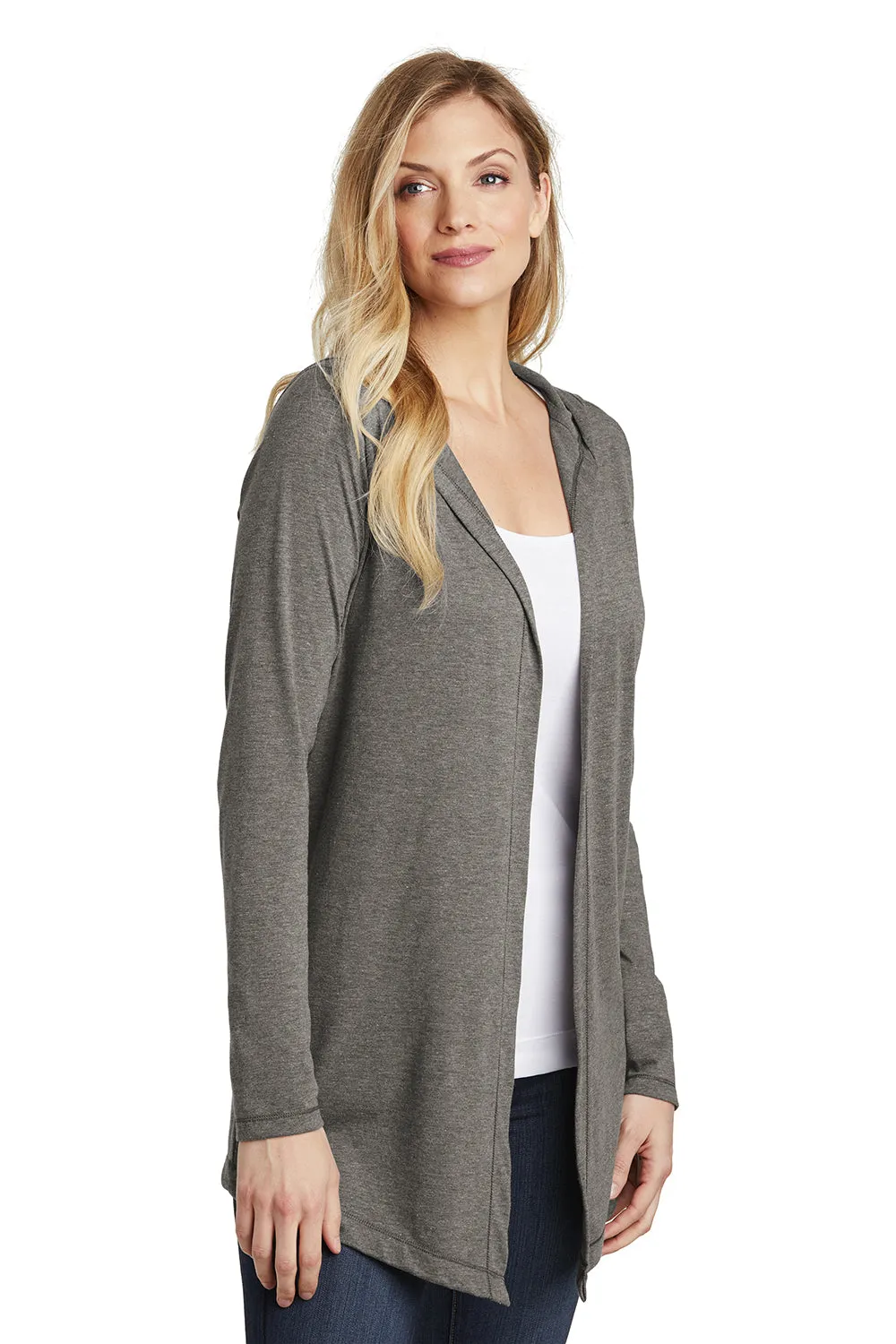 District Womens Perfect Tri Hooded Cardigan Sweater - Grey Frost  Buy new Clothing District