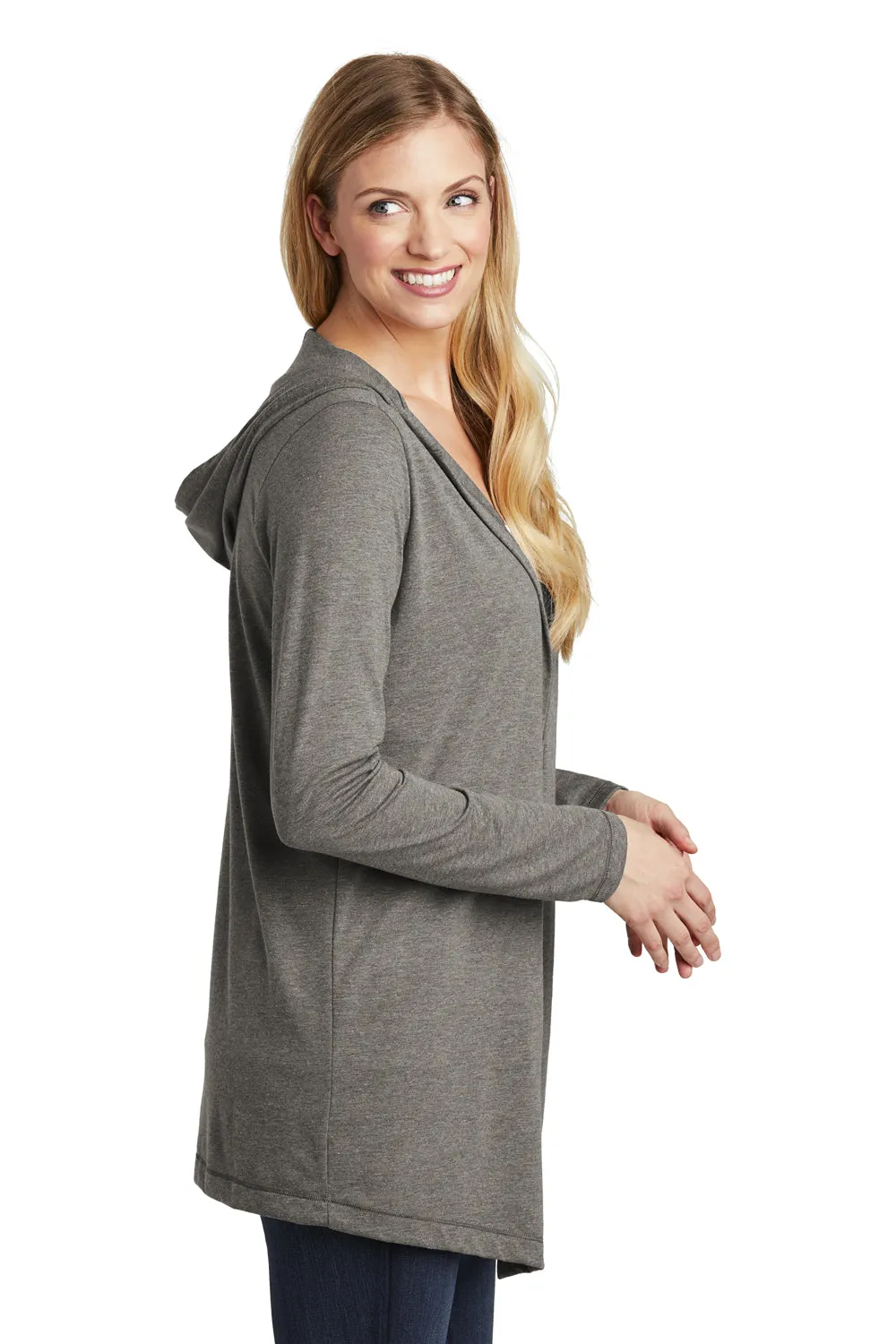 District Womens Perfect Tri Hooded Cardigan Sweater - Grey Frost  Buy new Clothing District