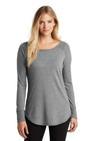 District Womens Perfect Tri Long Sleeve Crewneck T-Shirt - Grey Frost  Buy new Clothing District