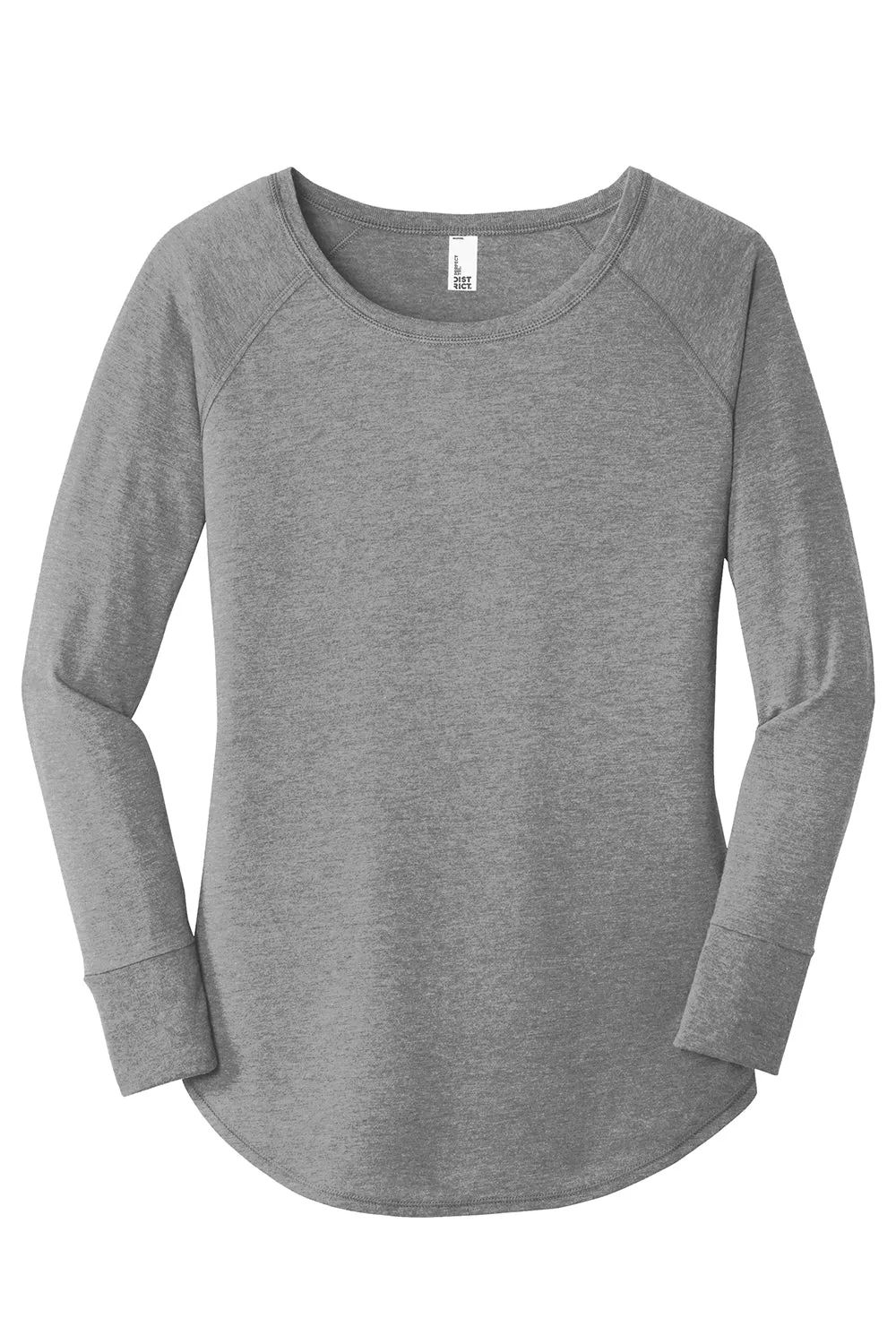 District Womens Perfect Tri Long Sleeve Crewneck T-Shirt - Grey Frost  Buy new Clothing District