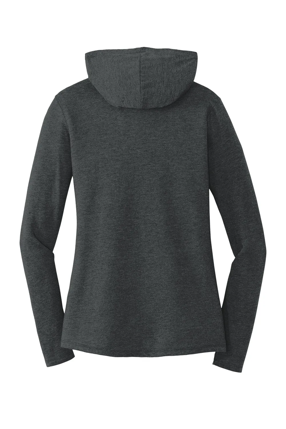 District Womens Perfect Tri Long Sleeve Hooded T-Shirt Hoodie - Black Frost  Buy new Clothing District