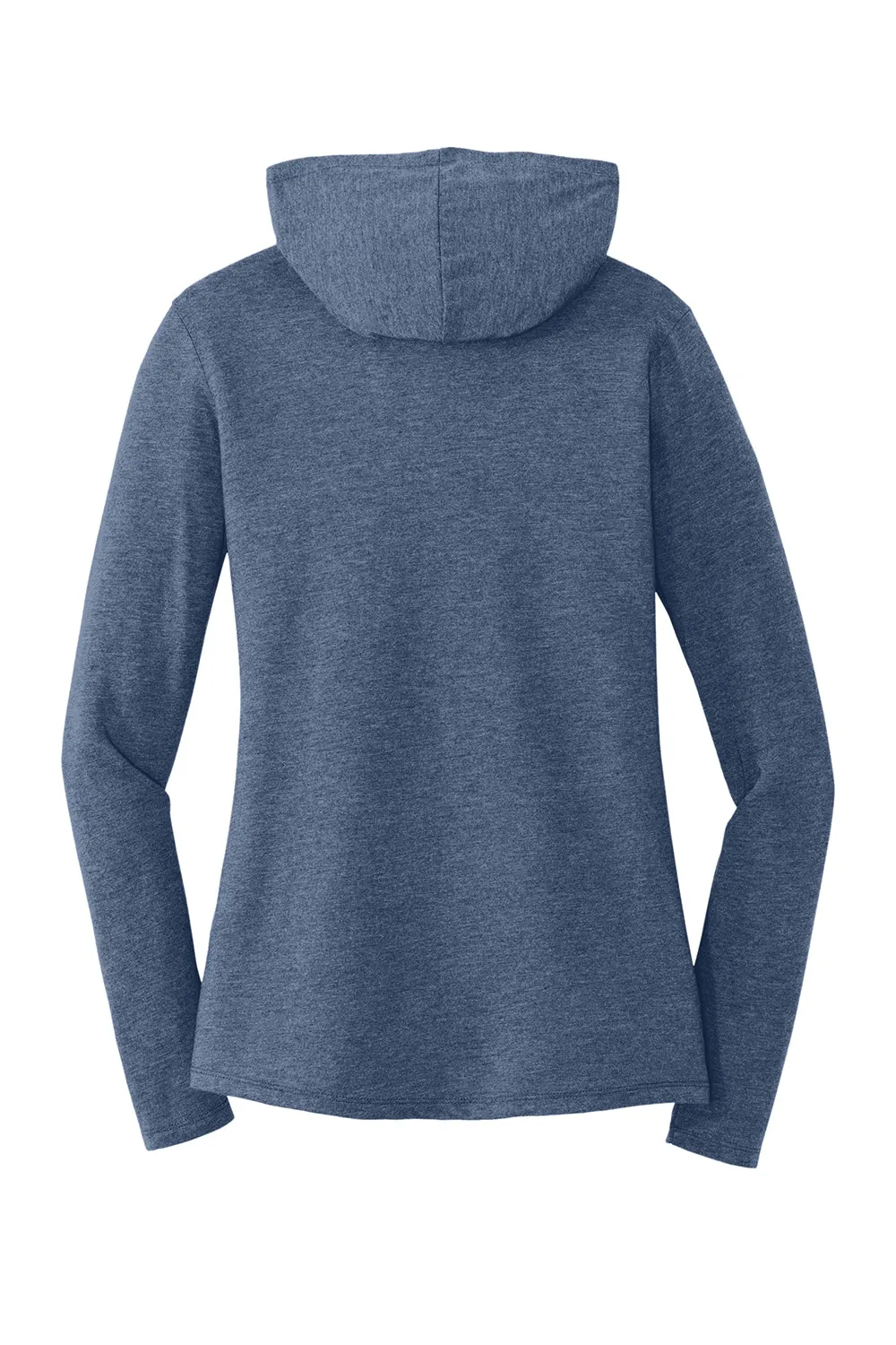 District Womens Perfect Tri Long Sleeve Hooded T-Shirt Hoodie - Navy Blue Frost  Buy new Clothing District