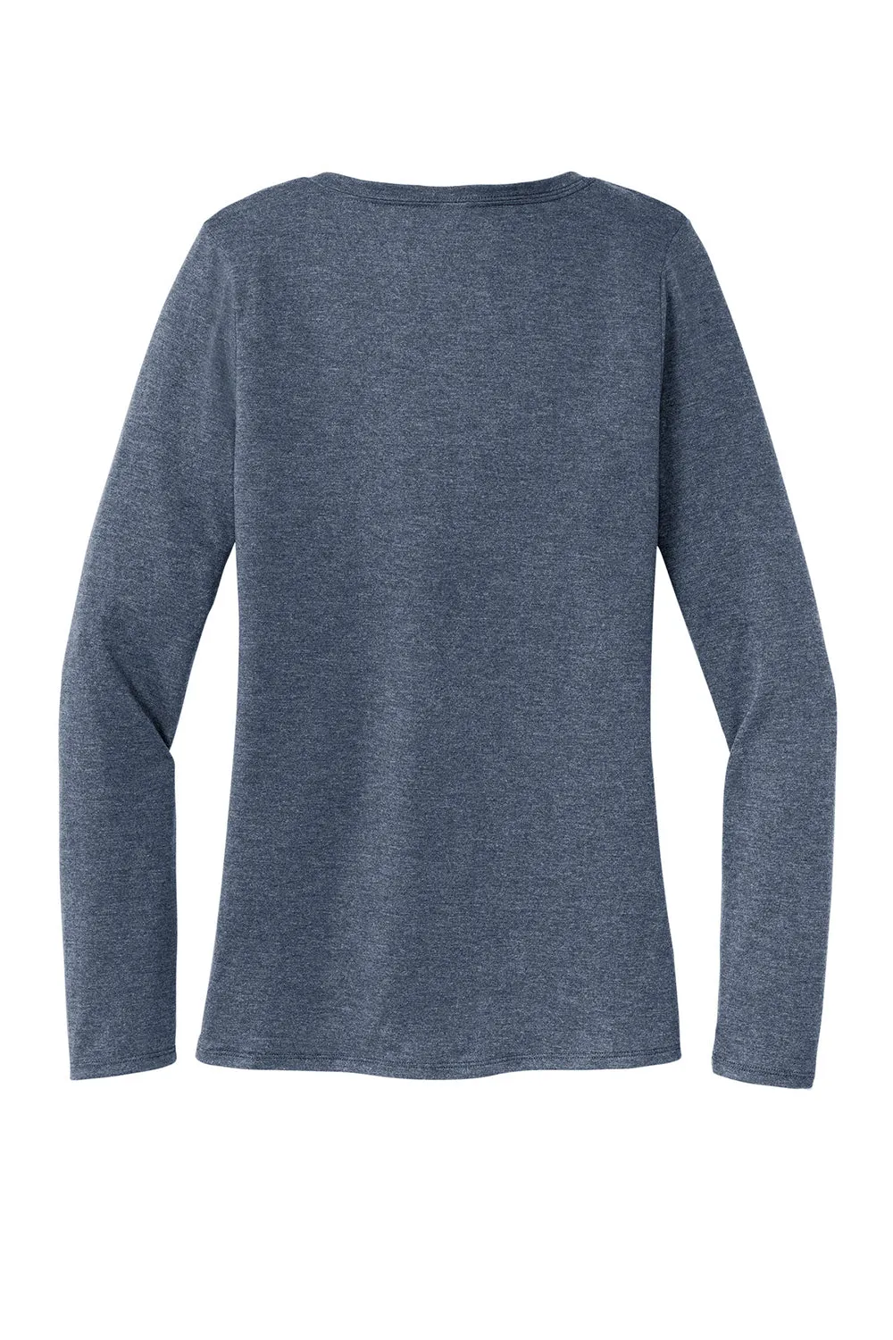 District Womens Perfect Tri Long Sleeve V-Neck T-Shirt - Navy Blue Frost  Buy new Clothing District