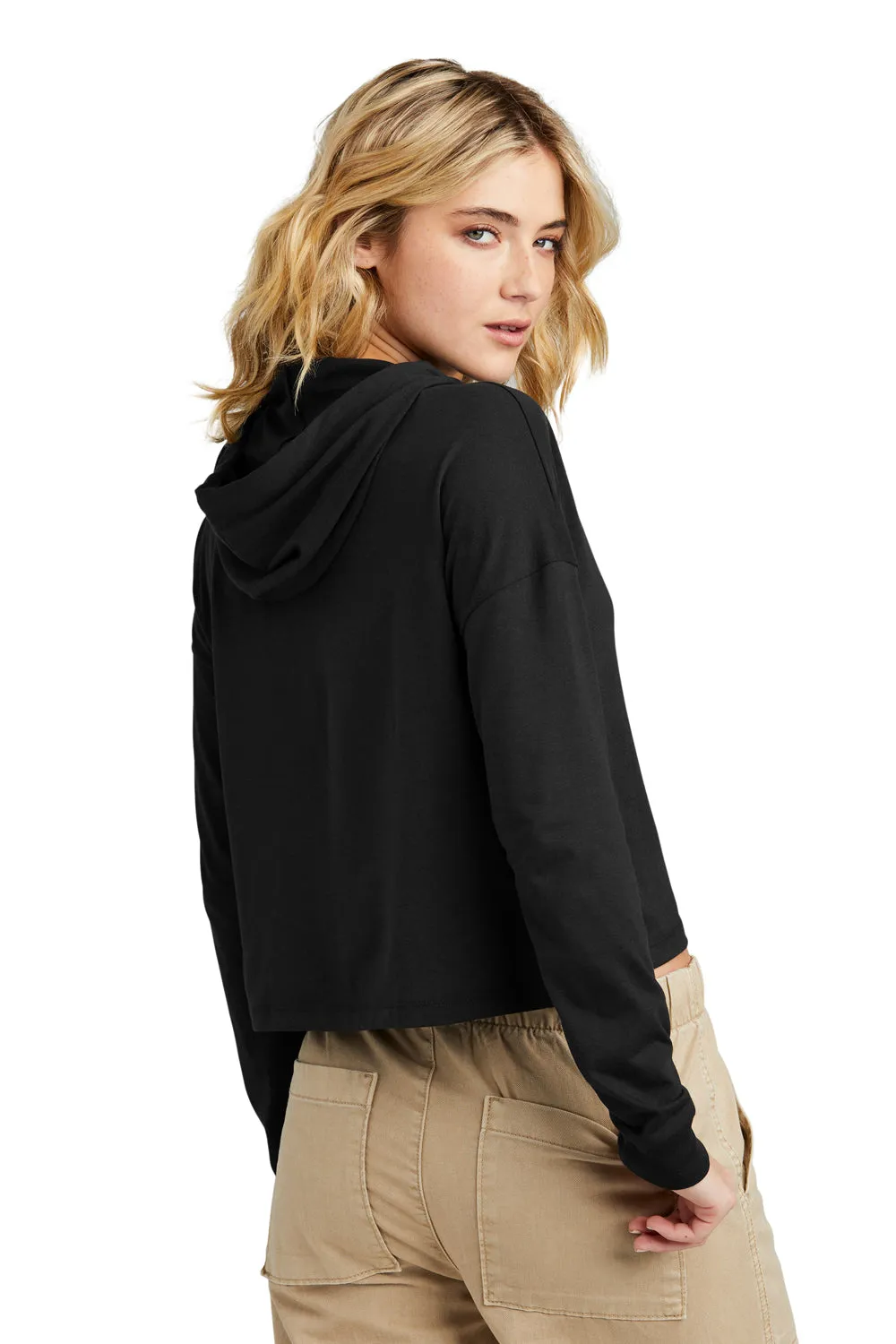 District Womens Perfect Tri Midi Hooded Sweatshirt Hoodie - Black  Buy new Clothing District