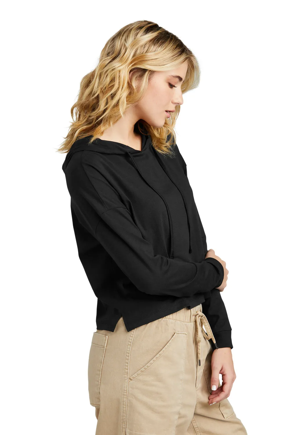 District Womens Perfect Tri Midi Hooded Sweatshirt Hoodie - Black  Buy new Clothing District