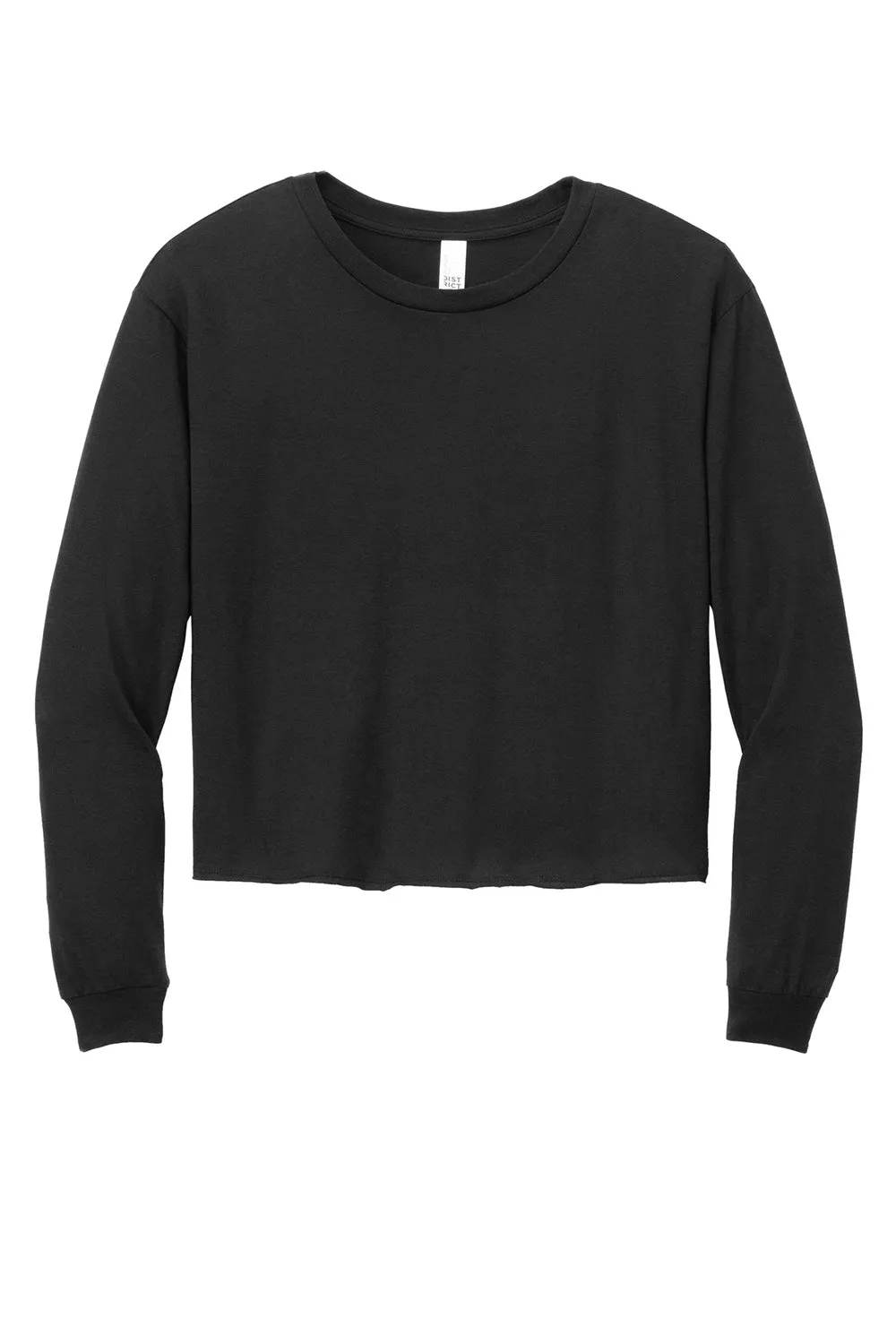 District Womens Perfect Tri Midi Long Sleeve Crewneck T-Shirt - Black  Buy new Clothing District