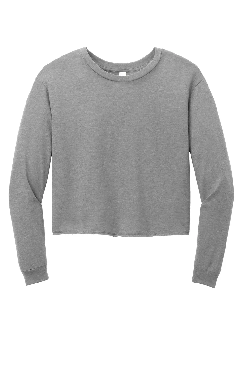 District Womens Perfect Tri Midi Long Sleeve Crewneck T-Shirt - Grey Frost  Buy new Clothing District