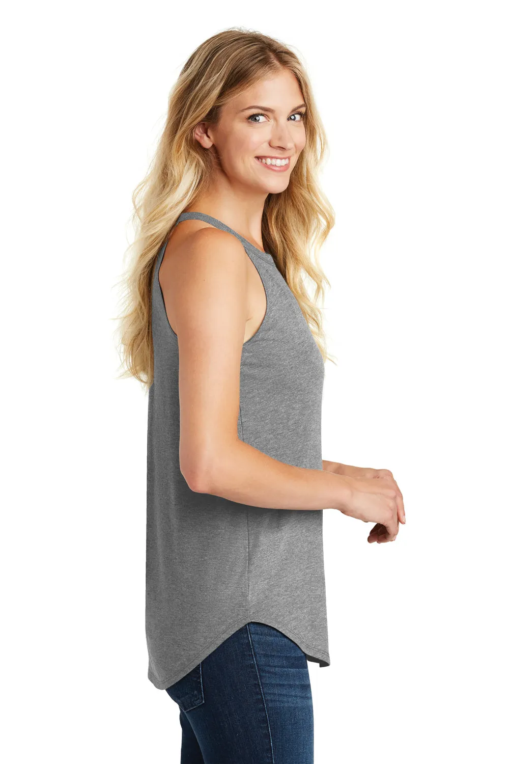 District Womens Perfect Tri Rocker Tank Top - Grey Frost  Buy new Clothing District