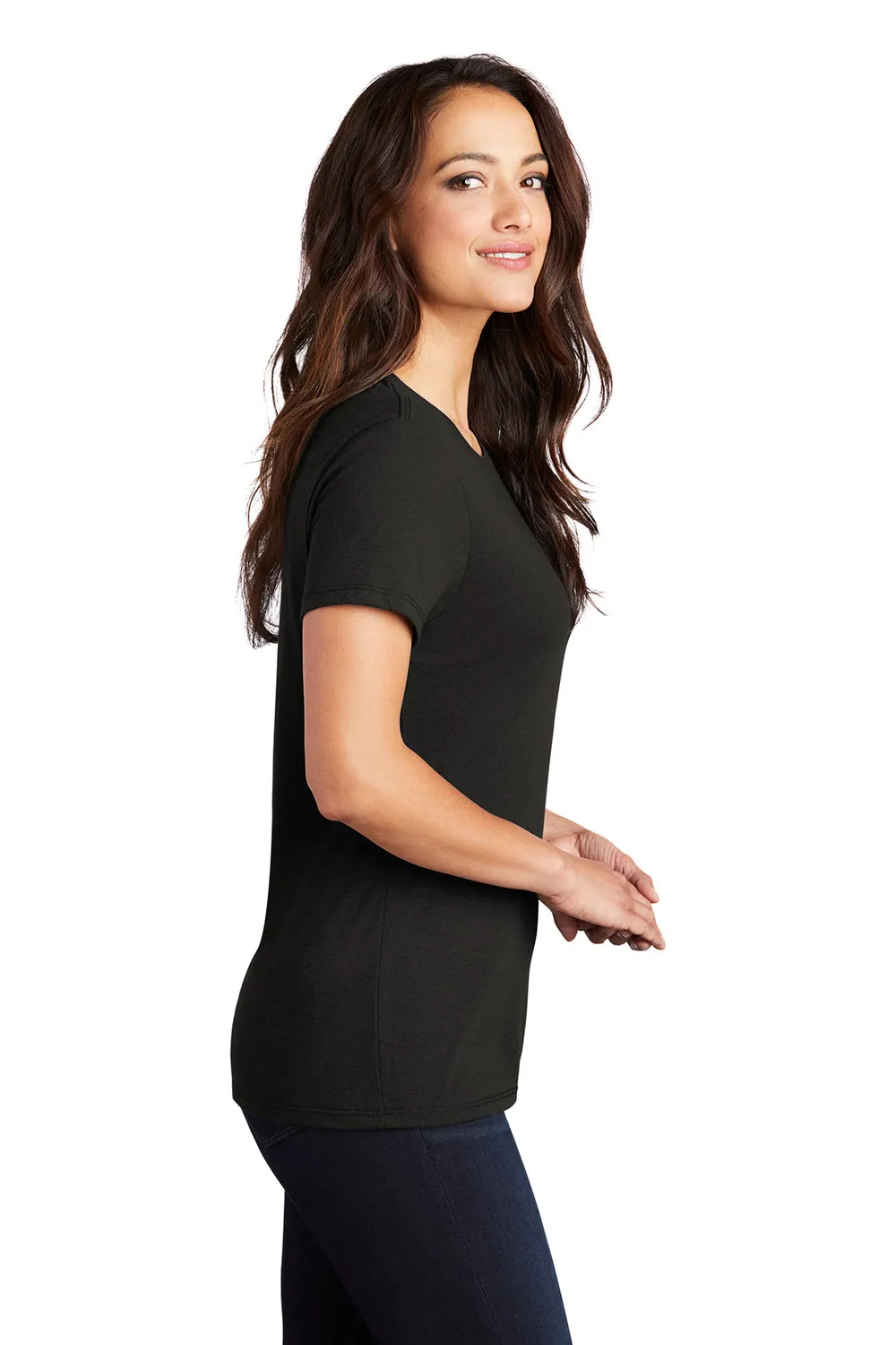 District Womens Perfect Tri Short Sleeve Crewneck T-Shirt - Black  Buy new Clothing District