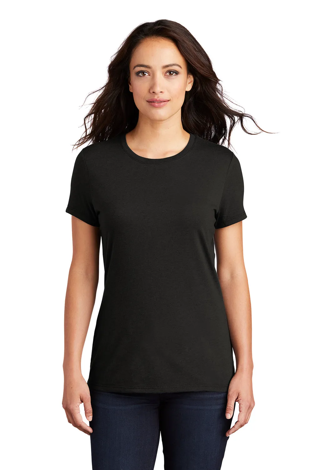 District Womens Perfect Tri Short Sleeve Crewneck T-Shirt - Black  Buy new Clothing District