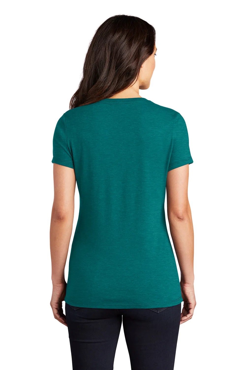 District Womens Perfect Tri Short Sleeve Crewneck T-Shirt - Heather Teal Blue  Buy new Clothing District