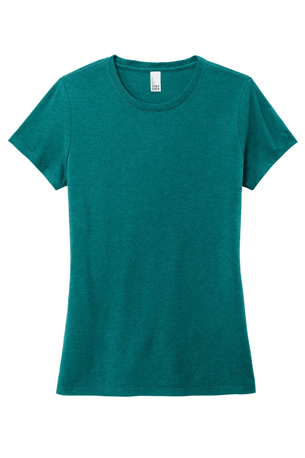 District Womens Perfect Tri Short Sleeve Crewneck T-Shirt - Heather Teal Blue  Buy new Clothing District