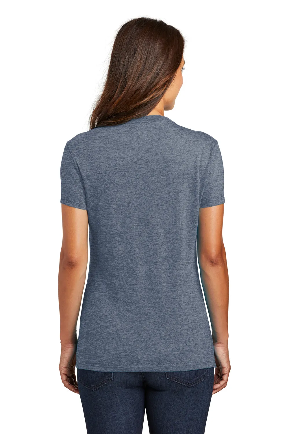 District Womens Perfect Tri Short Sleeve Crewneck T-Shirt - Navy Blue Frost  Buy new Clothing District