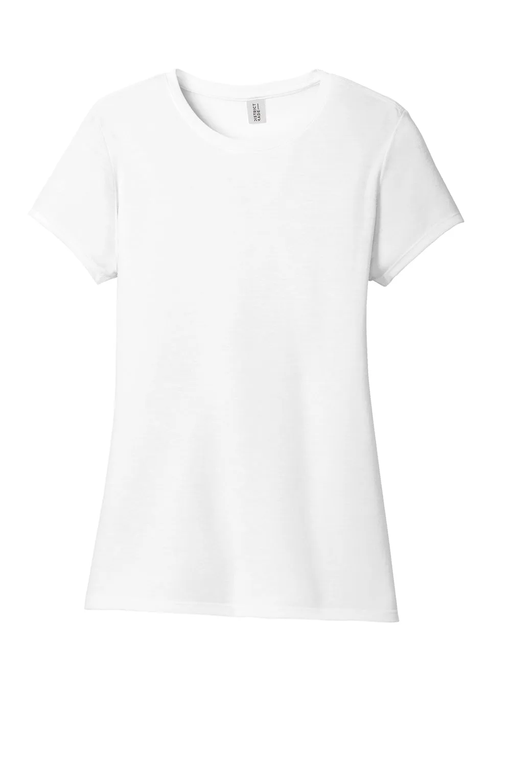 District Womens Perfect Tri Short Sleeve Crewneck T-Shirt - White  Buy new Clothing District