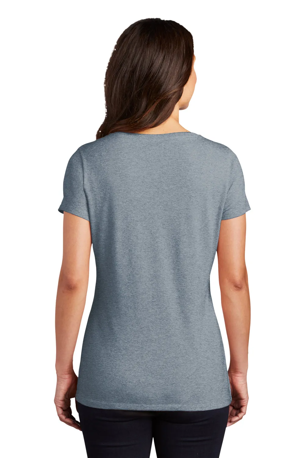 District Womens Perfect Tri Short Sleeve V-Neck T-Shirt - Heather Flint Blue  Buy new Clothing District
