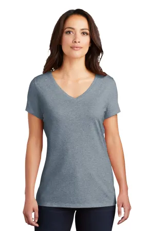 District Womens Perfect Tri Short Sleeve V-Neck T-Shirt - Heather Flint Blue  Buy new Clothing District