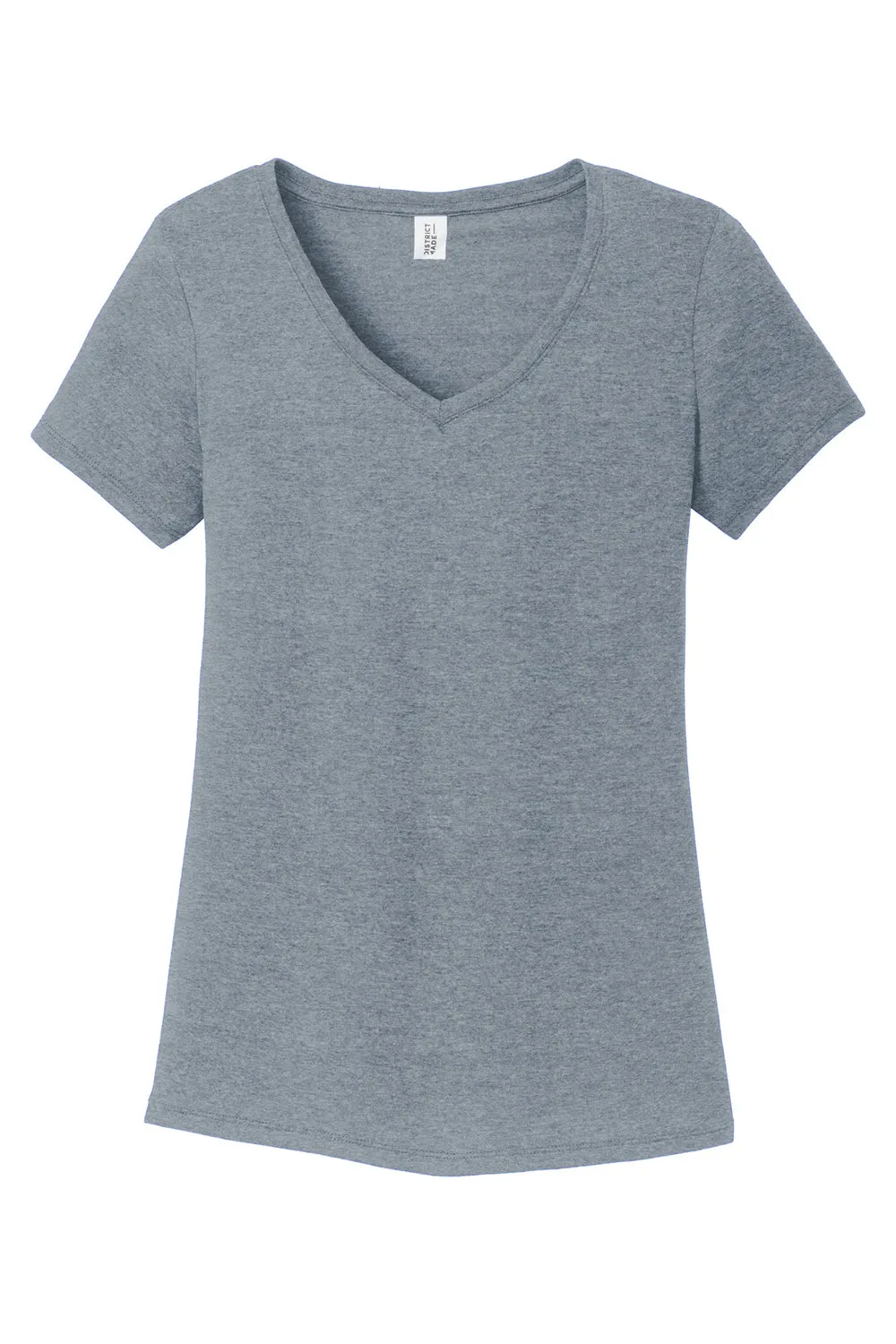 District Womens Perfect Tri Short Sleeve V-Neck T-Shirt - Heather Flint Blue  Buy new Clothing District