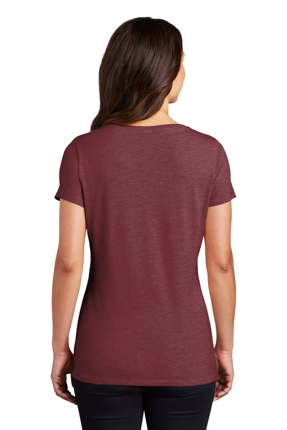 District Womens Perfect Tri Short Sleeve V-Neck T-Shirt - Maroon Frost  Buy new Clothing District