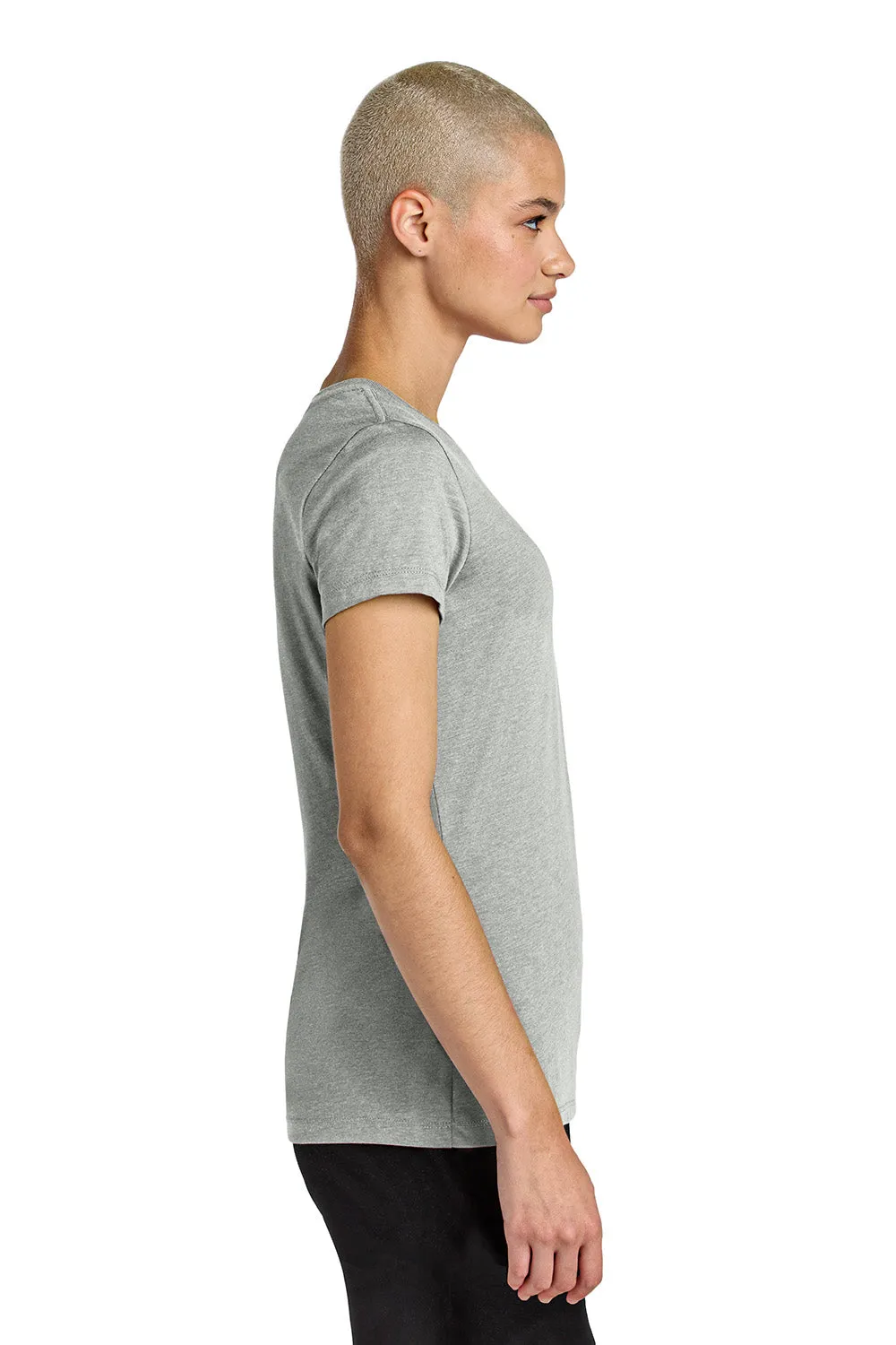 District Womens Perfect Weight CVC Short Sleeve Crewneck T-Shirt - Heather Light Grey  Buy new Clothing District