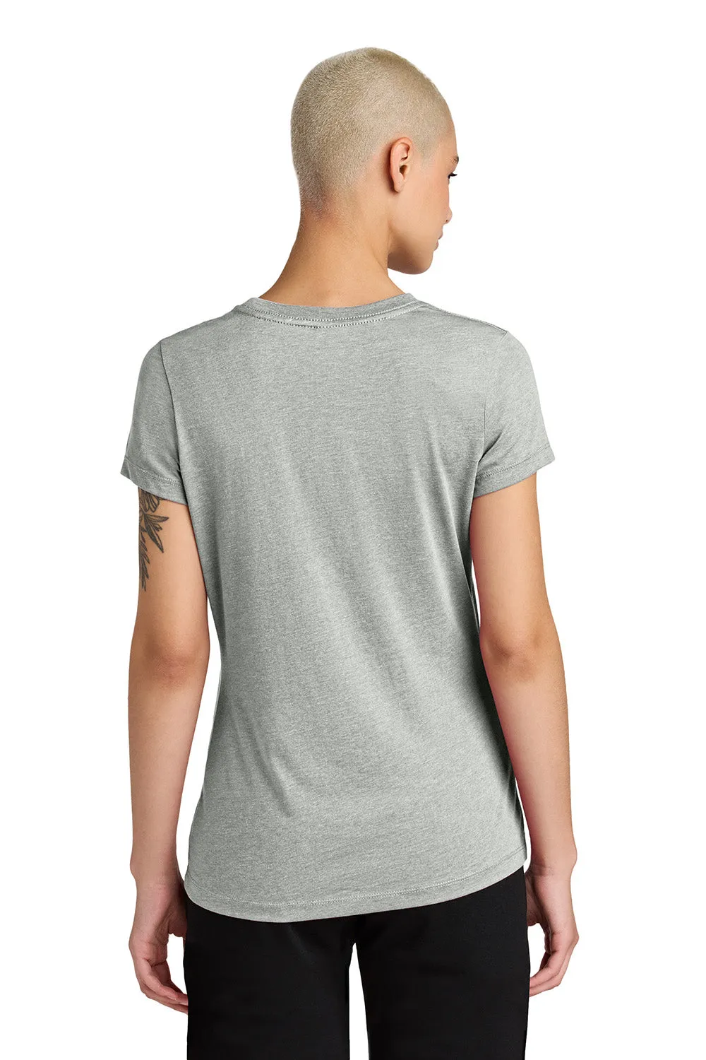 District Womens Perfect Weight CVC Short Sleeve Crewneck T-Shirt - Heather Light Grey  Buy new Clothing District